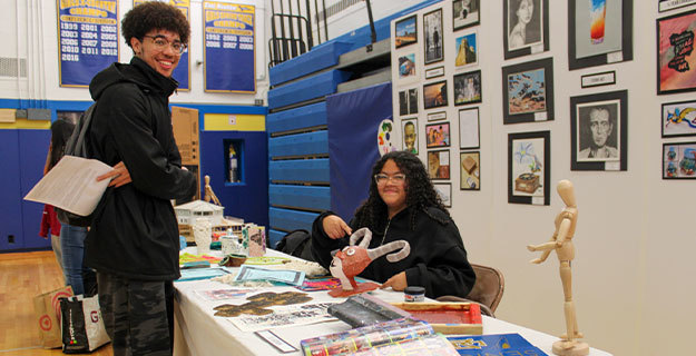 East Meadow High School held its first electives fair for students in grades 9-11. 