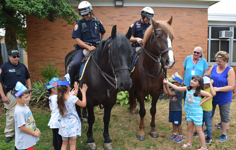 Nassau County Police Department visits students at Bowling Green