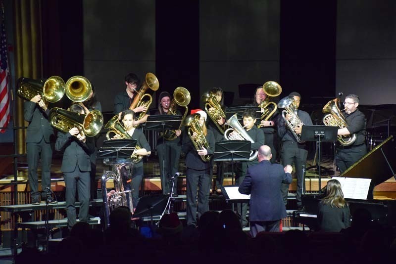 Musicians perform in the auditorium