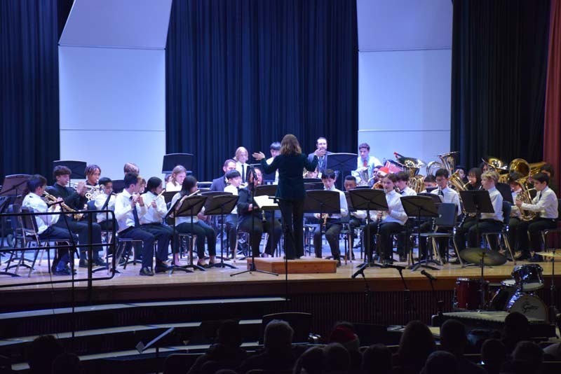 Musicians perform in the auditorium