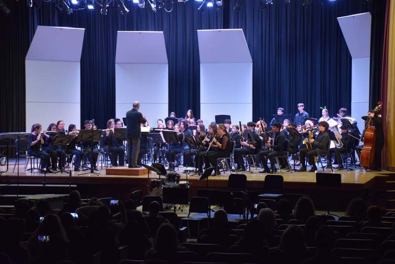 Musicians perform in the auditorium