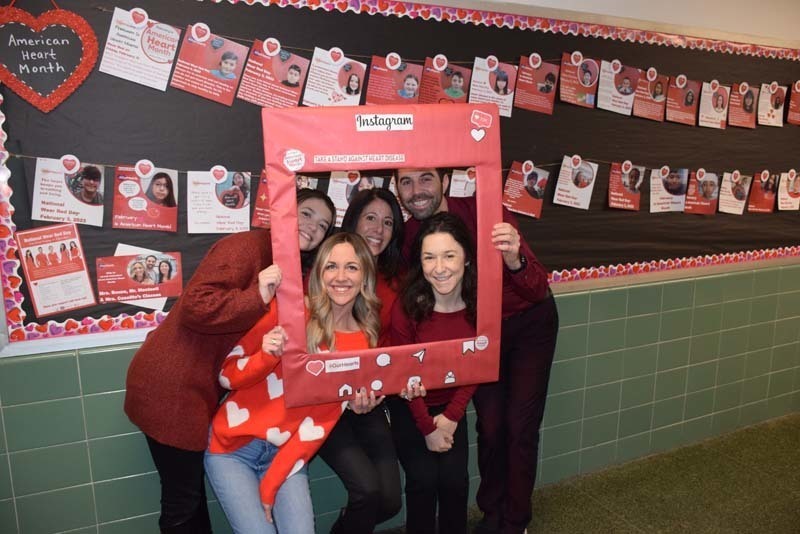 Meadowbrook Elementary School Students wearing red