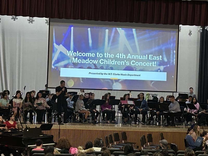 Students listening to music being played