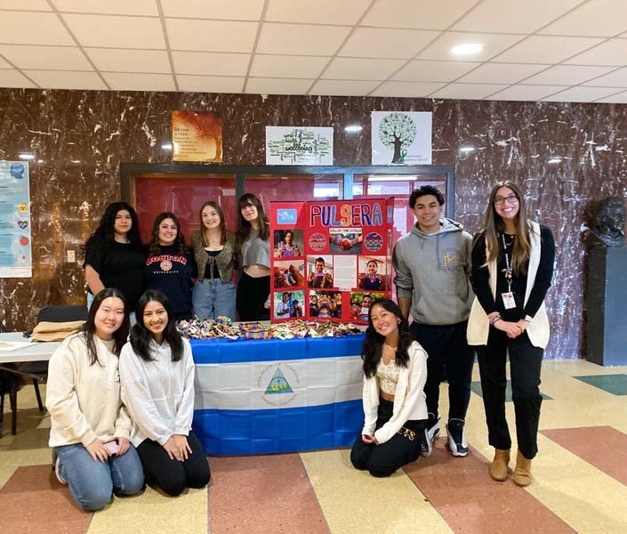 East Meadow High School selling bracelets