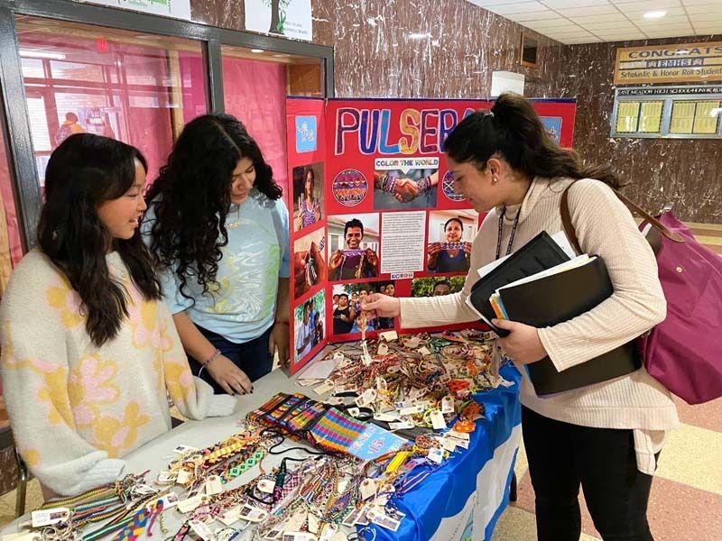 East Meadow High School selling bracelets