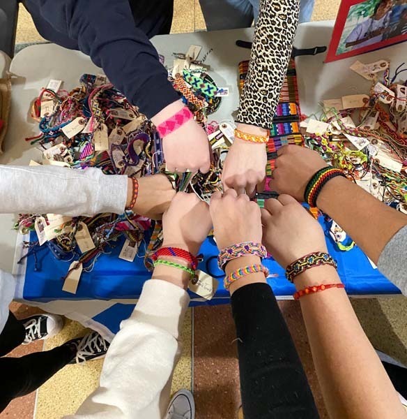 East Meadow High School selling bracelets