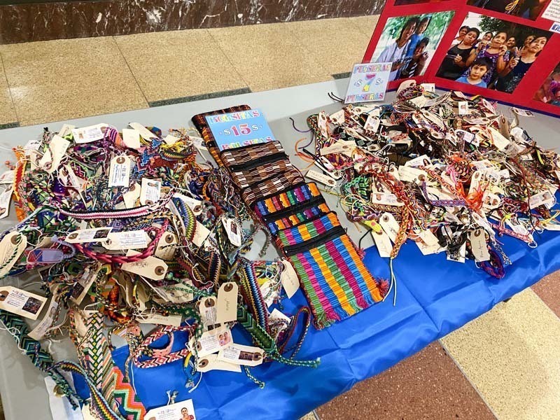 Bracelets on table