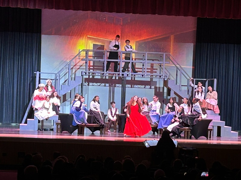 W.T. Clarke Middle School Theater Students on stage performing