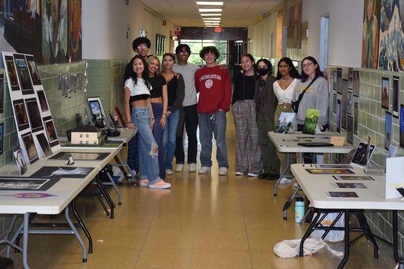 East Meadow High School Students at Art Show