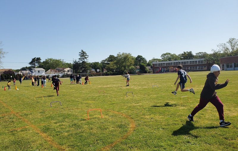 Classes at Meadowbrook Elementary School teamed up to participate in active relays. 